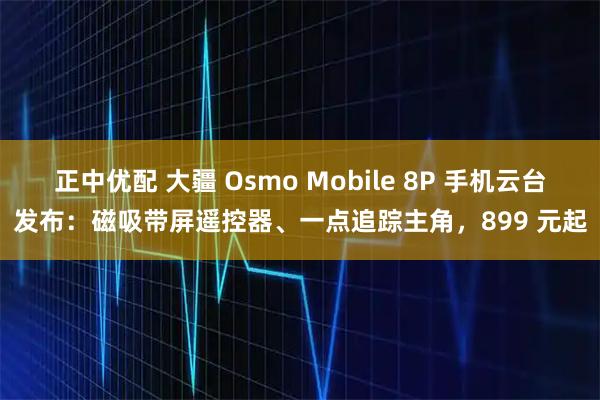 正中优配 大疆 Osmo Mobile 8P 手机云台发布：磁吸带屏遥控器、一点追踪主角，899 元起